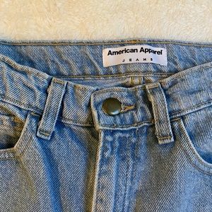 american apparel light wash high waist denim jeans